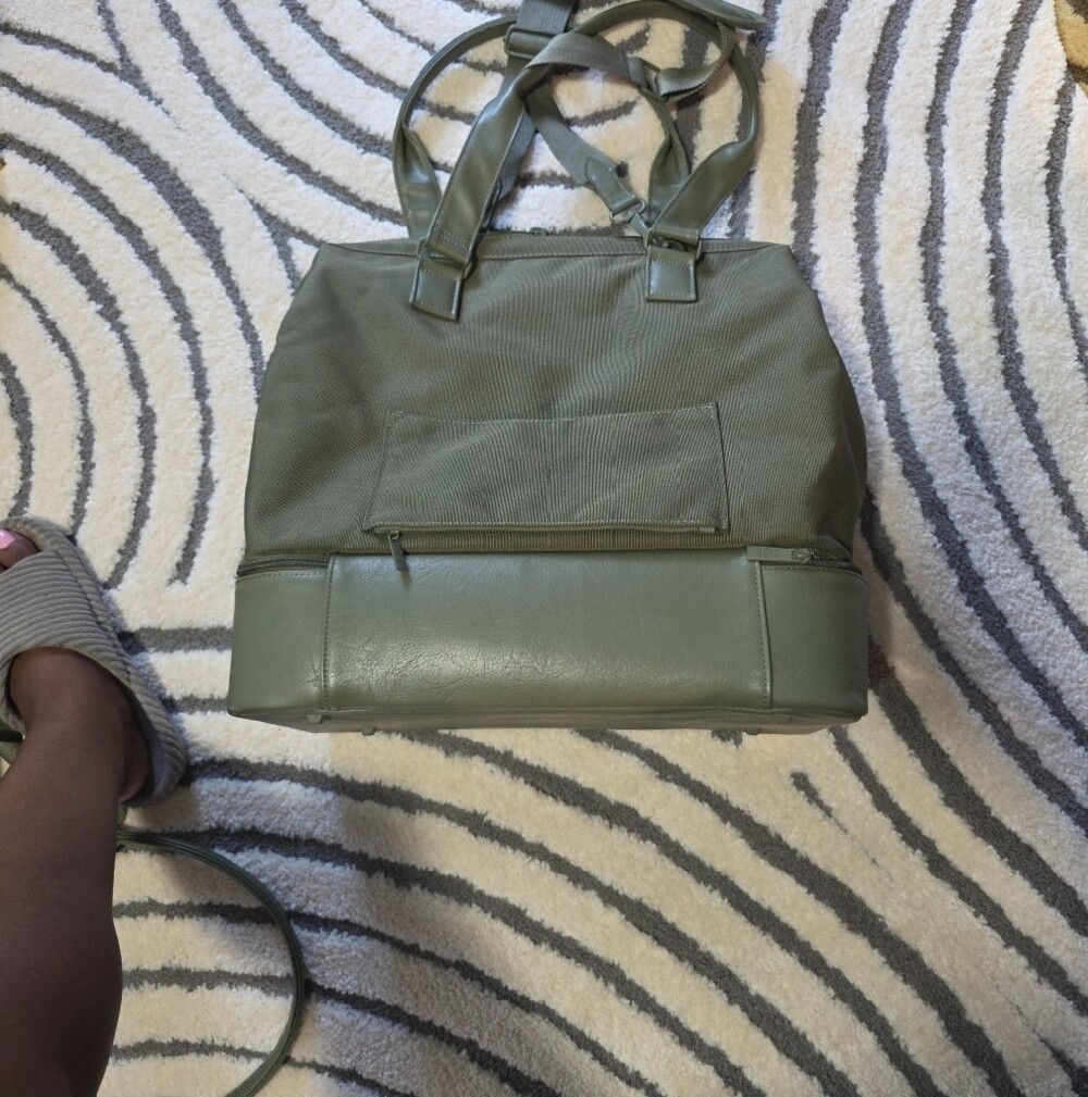 BEIS Mini Weekender Bag In Olive - Picture 3 of 9